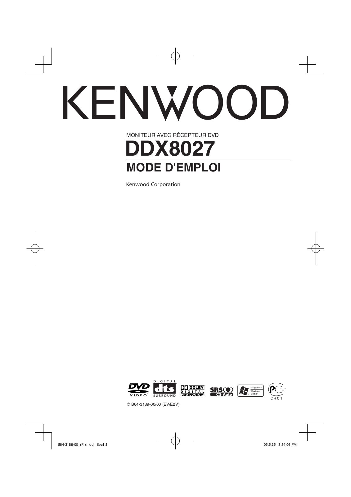 KENWOOD DDX-8027 User Manual