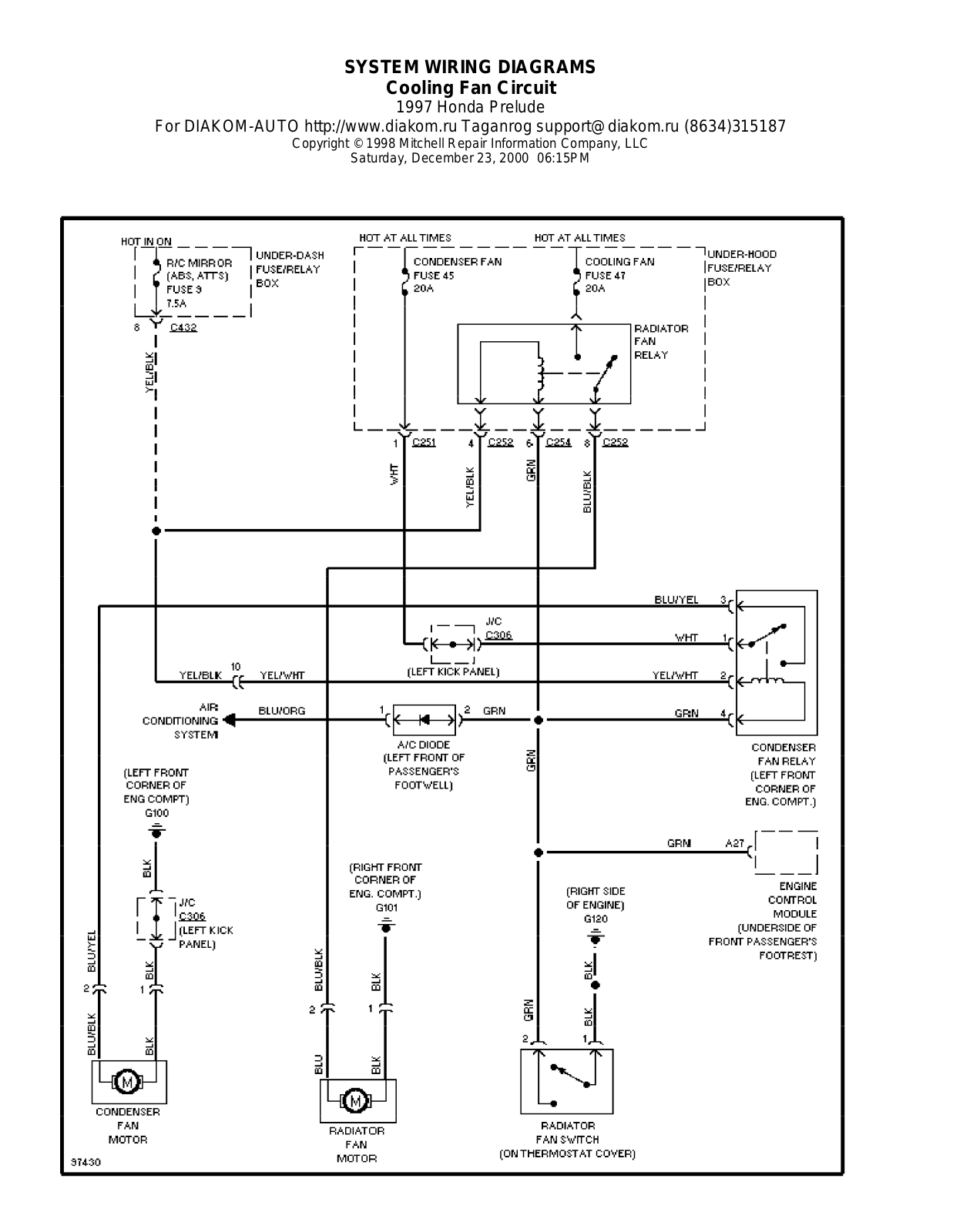 Honda Prelude 1997-1999 Wire Diagrams  17470