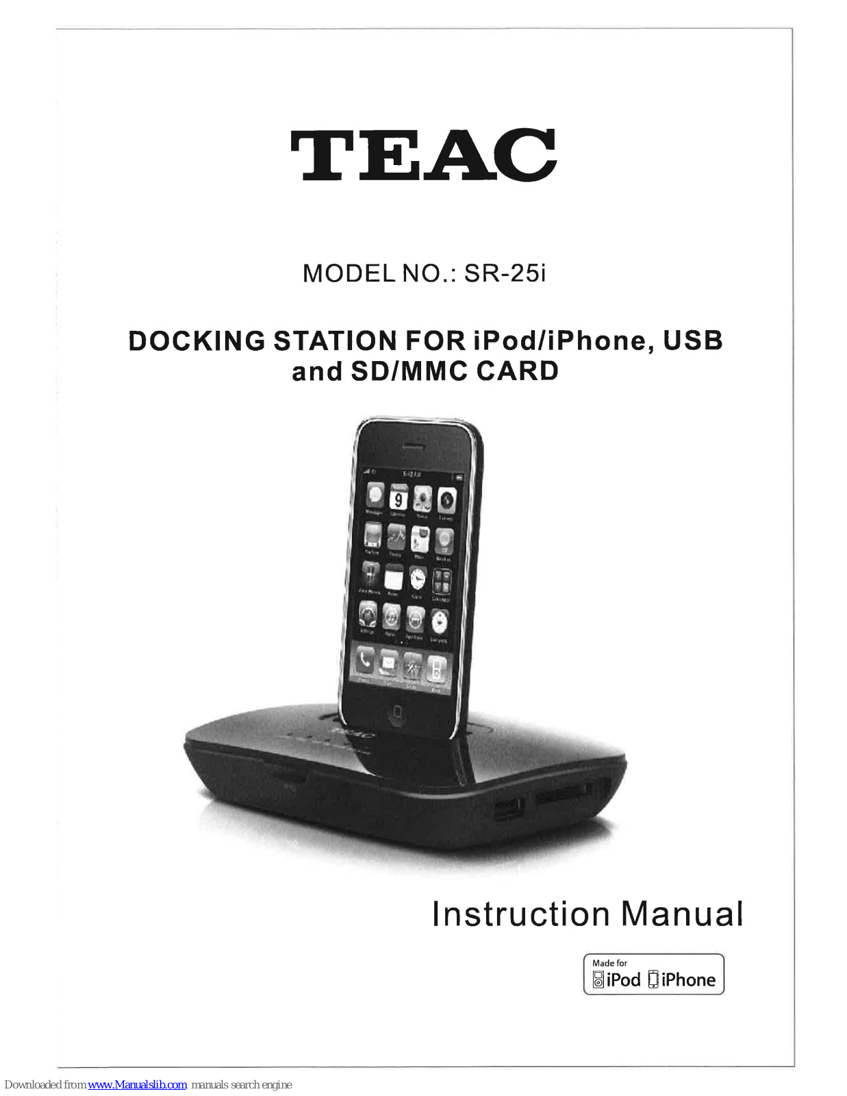 Teac SR-25i Instruction Manual