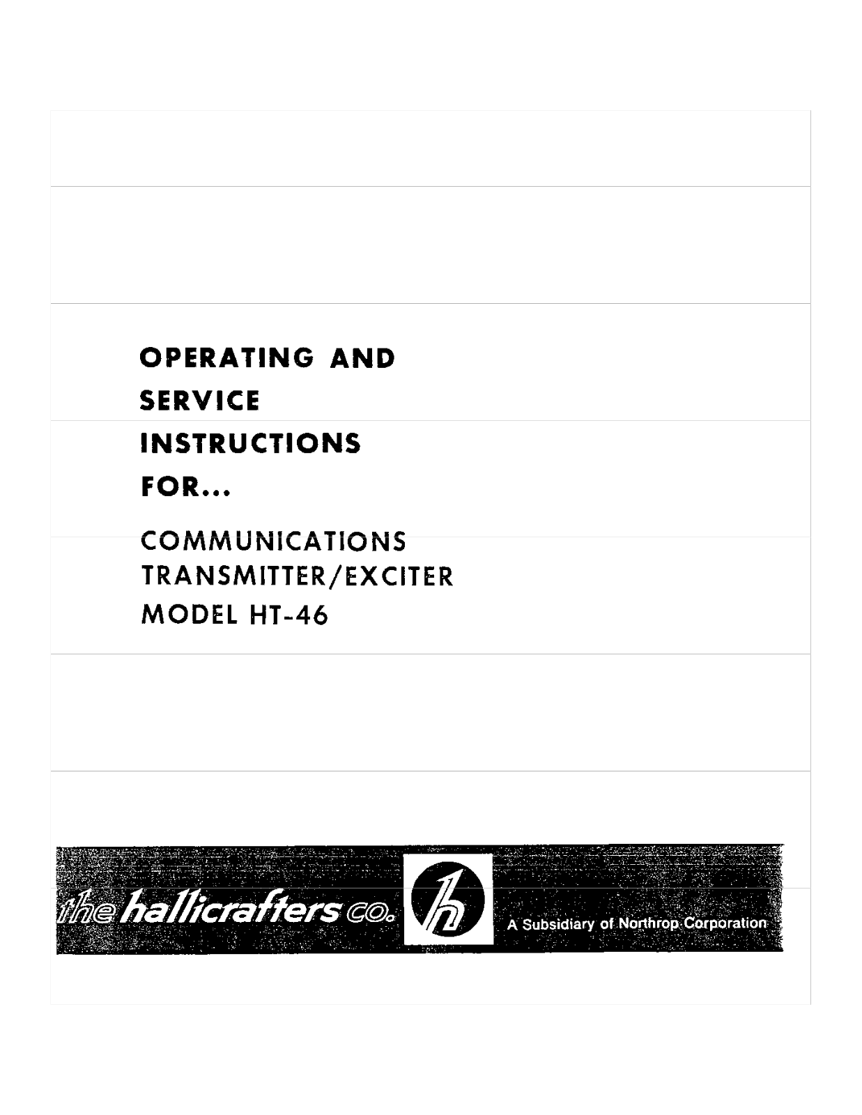 HALLICRAFTER HT-46 User Manual