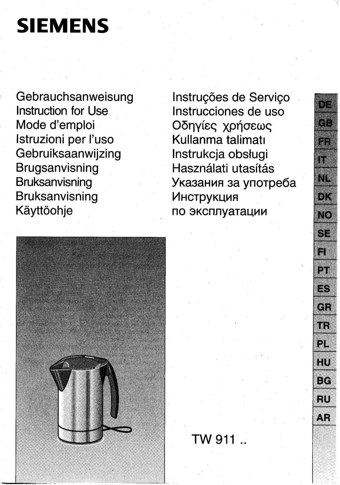 Siemens TW 911P2 User Manual