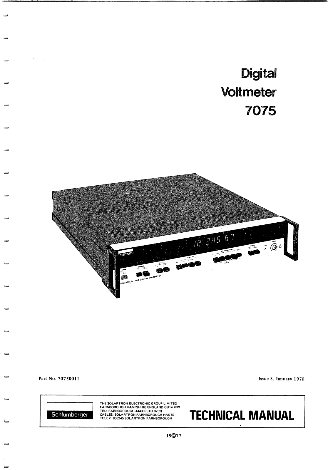 Solartron 7075 Service manual