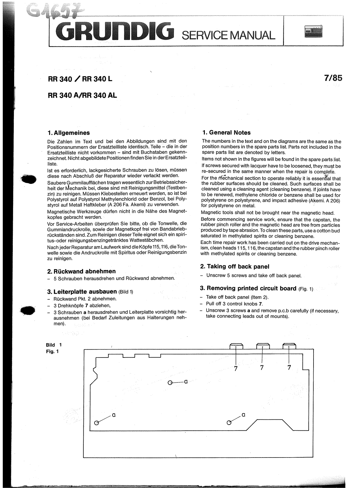 Grundig RR-340 Service Manual