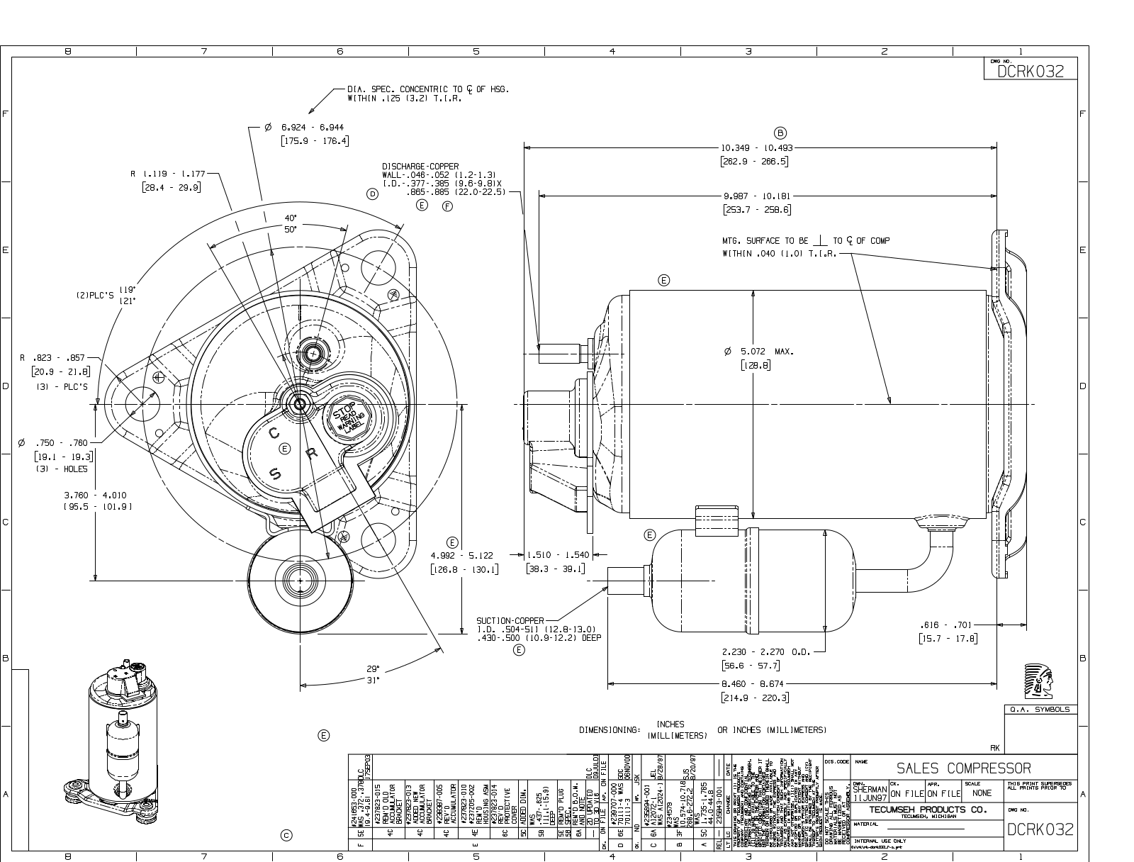 Tecumseh RKA5512EXA Drawing Data