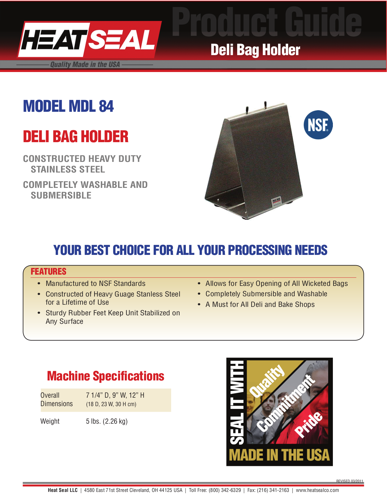 Heat Seal MDL 84 User Manual