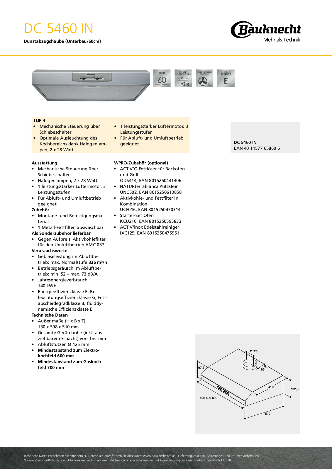 Bauknecht DC 5460 IN User Manual