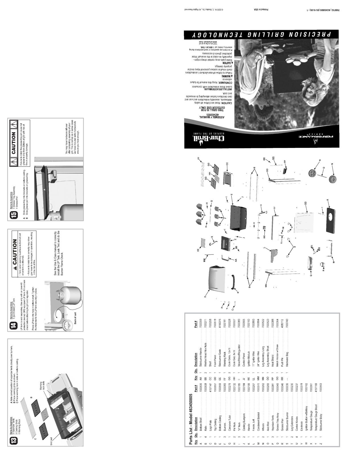 Charbroil 463450805 Owner's Manual