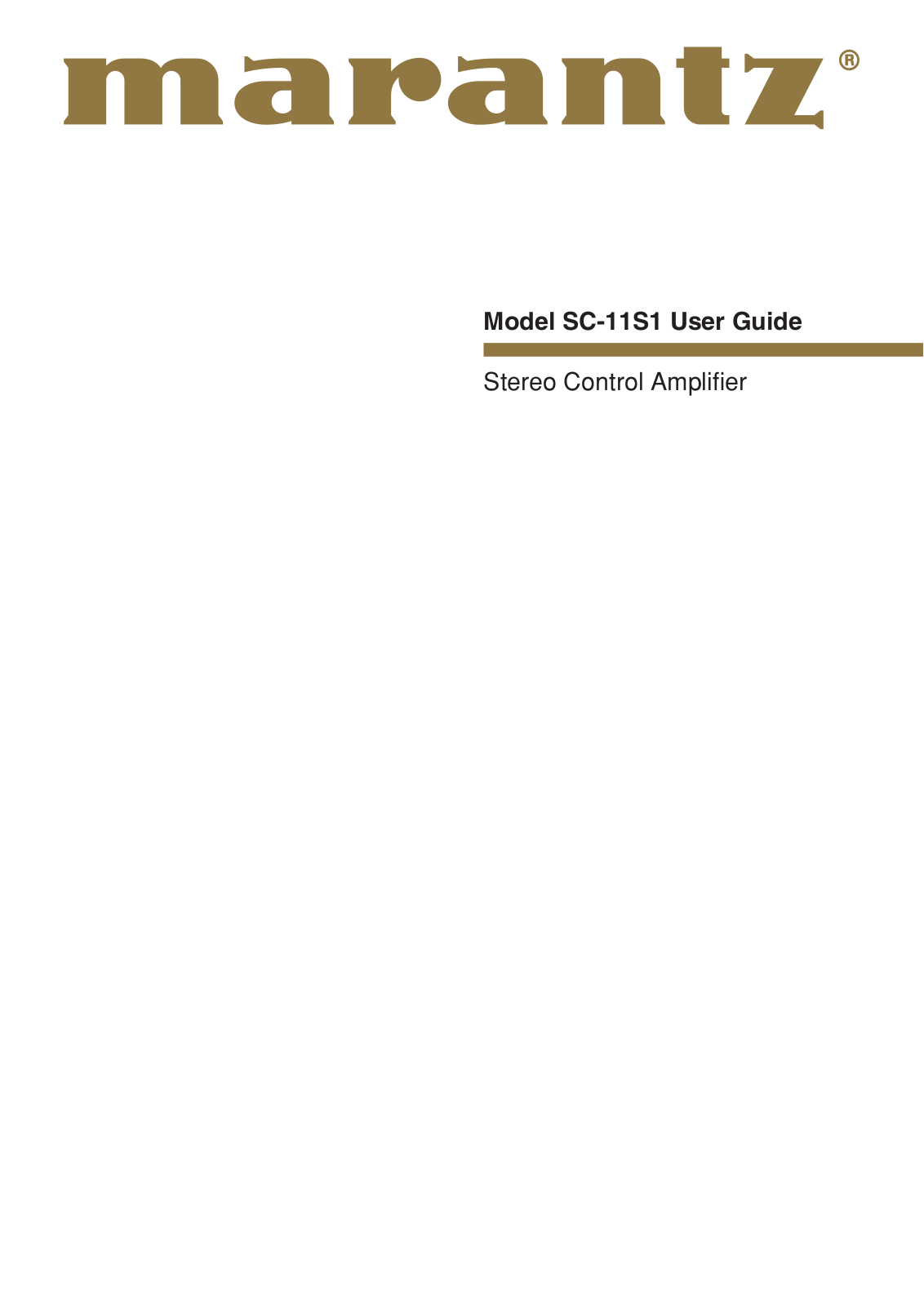 Marantz SC-11S1 User Guide