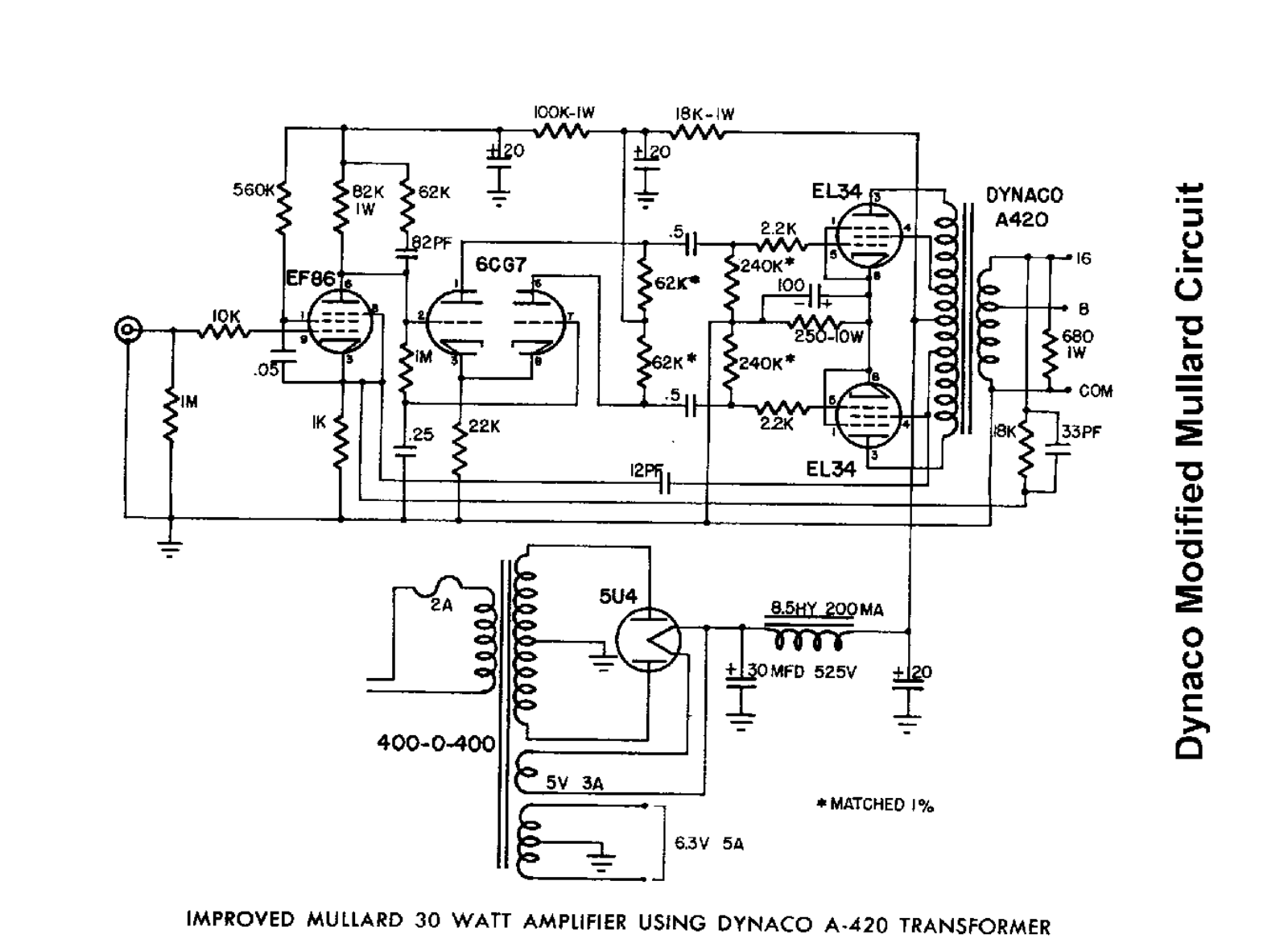 Dynaco Improved-Mullard-Circuit Schematic