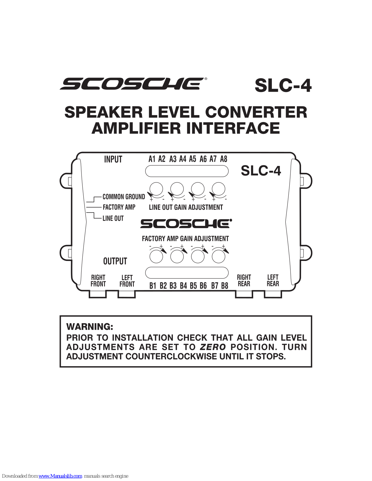 Scosche SLC-4 User Manual