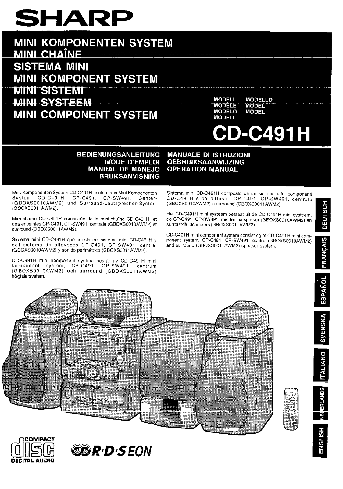 Sharp CD-C491H User Manual