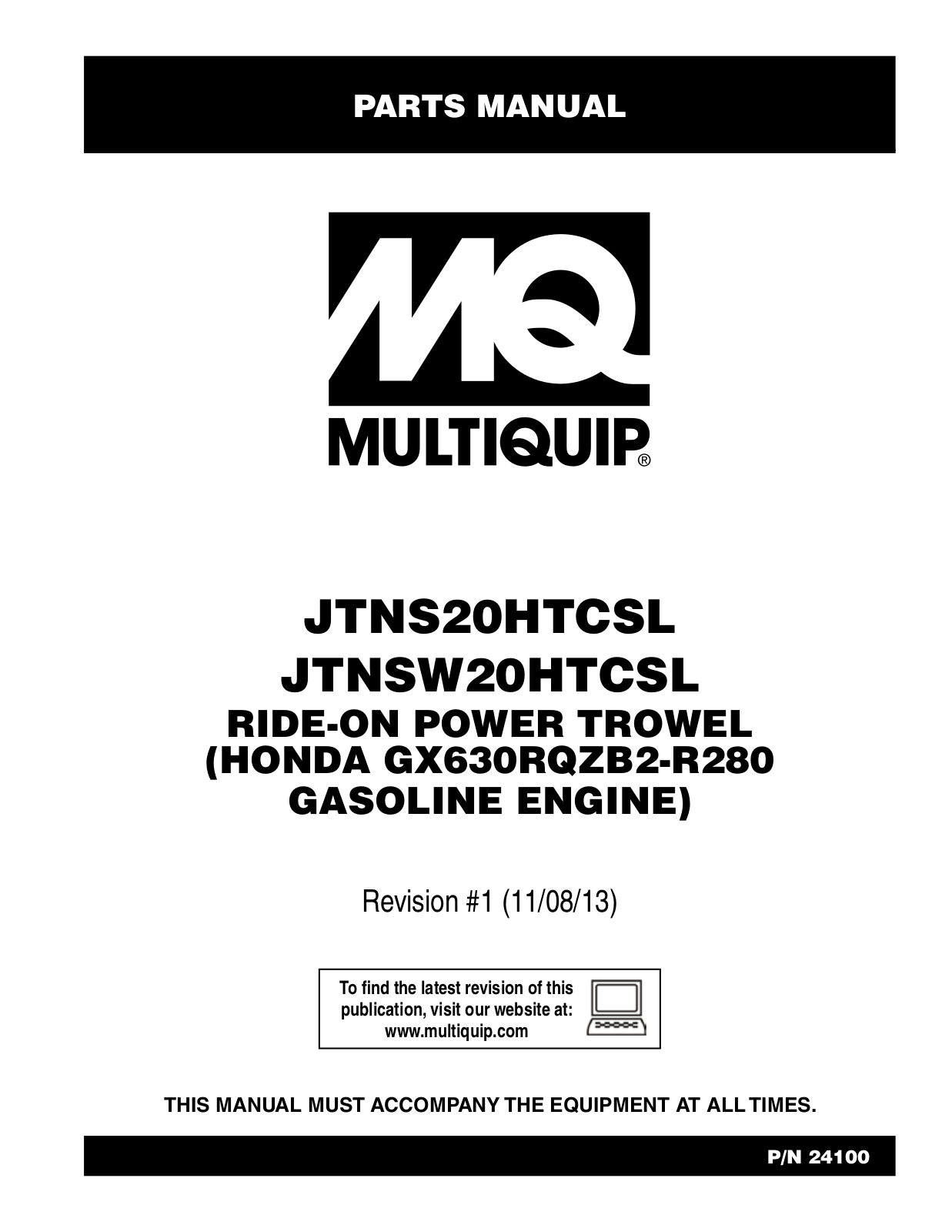 Multiquip JTNSW20HTCS User Manual