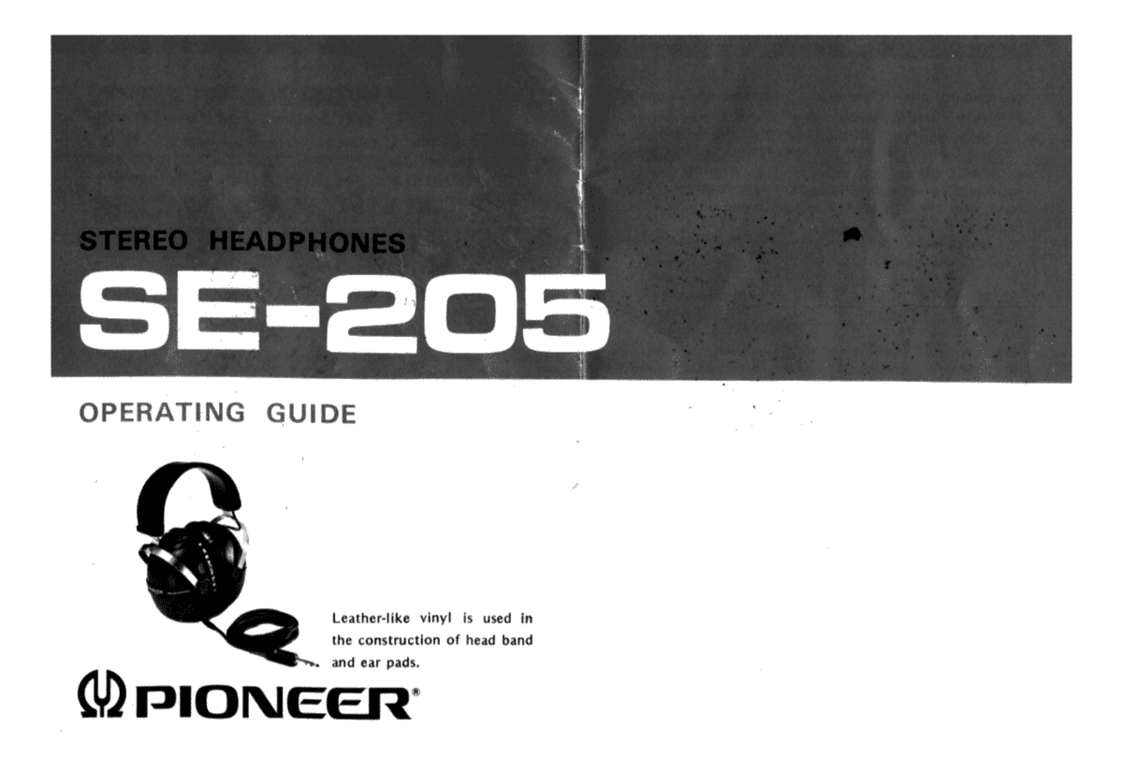 Pioneer SE-205 Owners manual