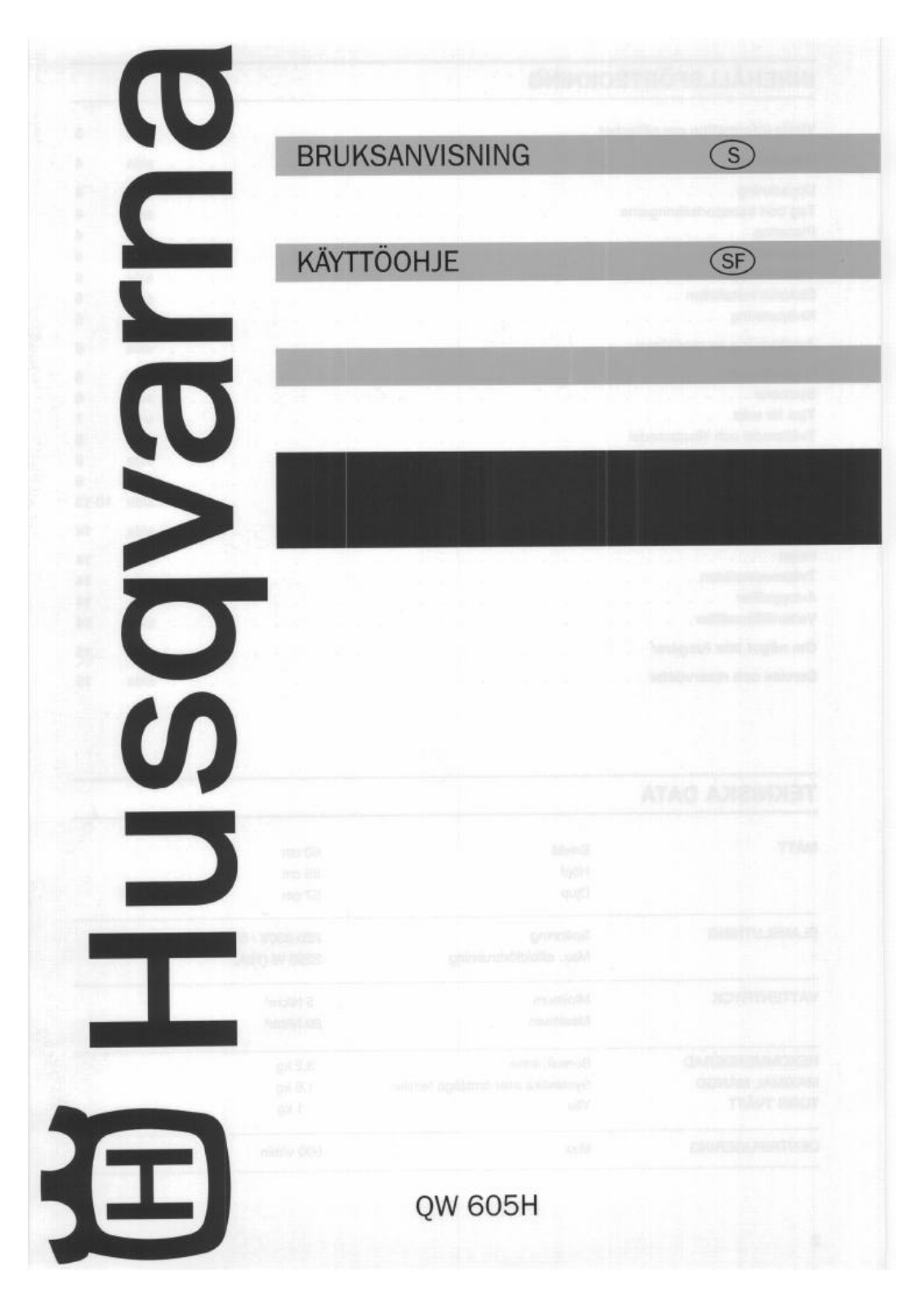 Husqvarna QW605H User Manual