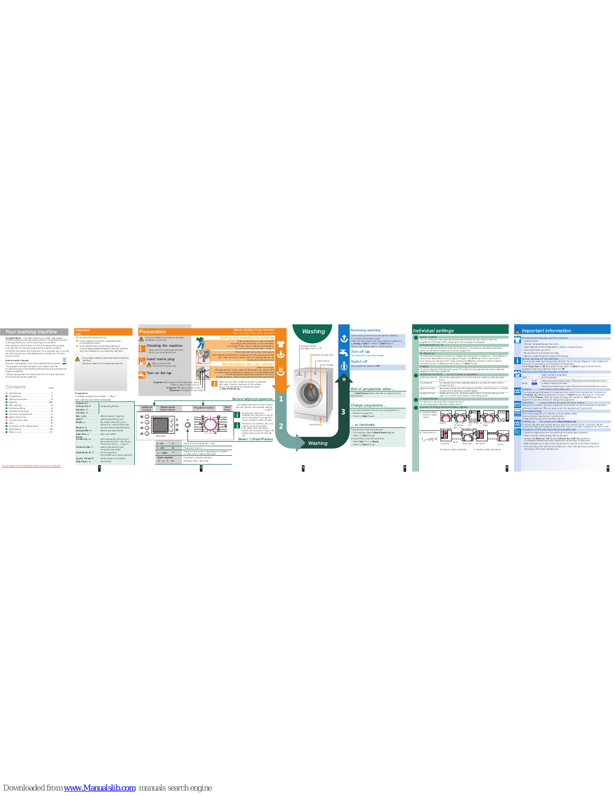 Bosch WLX 20461 Operating Instructions Manual