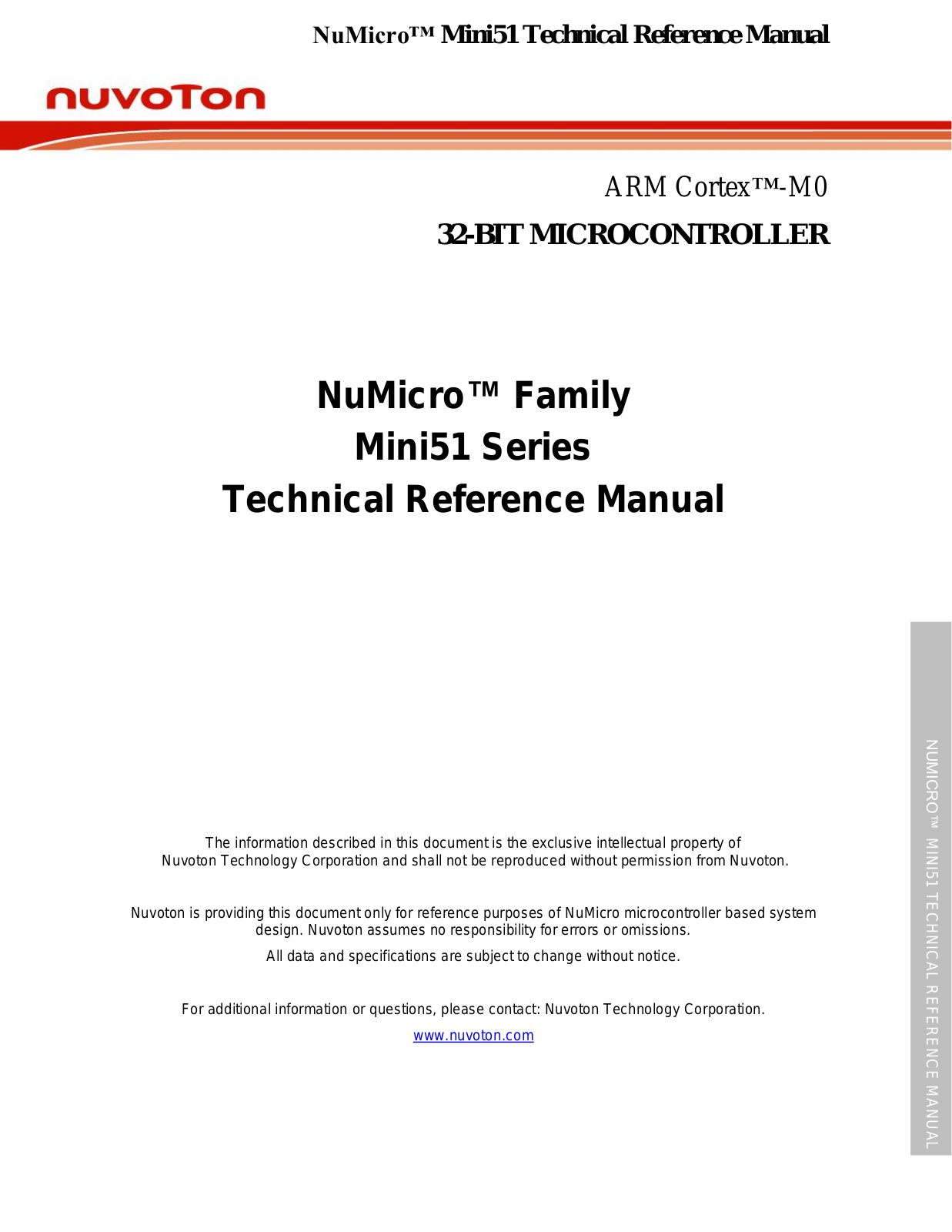 Nuvoton Mini51 Technical Reference Manual - ManualMachine.com