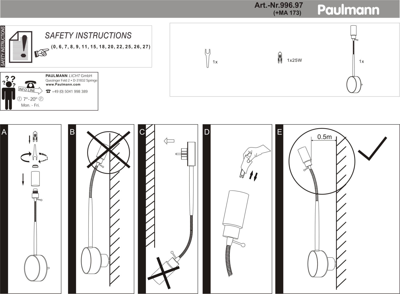 Paulmann 99697 Safety instructions - ManualMachine.com
