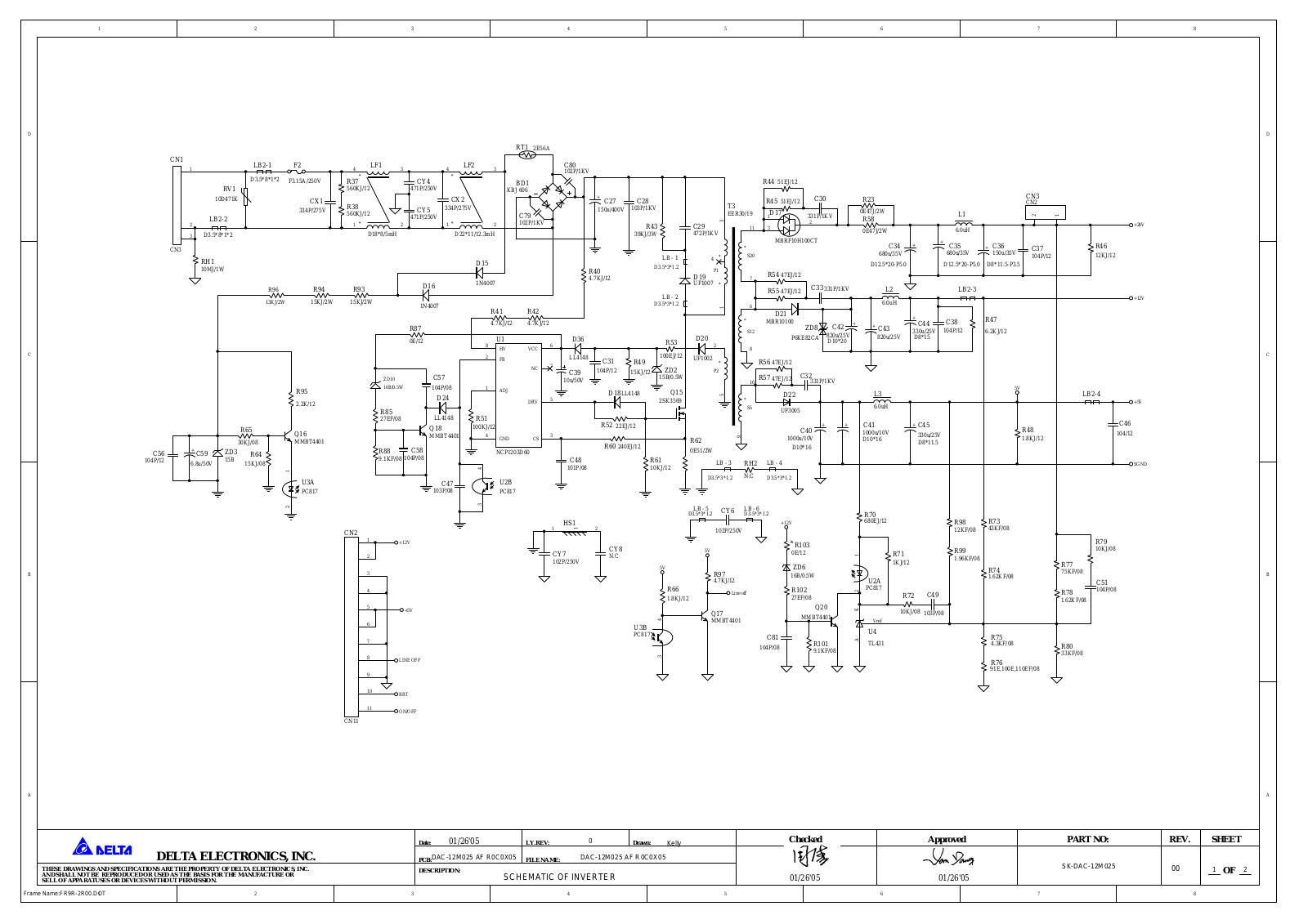 Delta DAC-12M025 Schematic