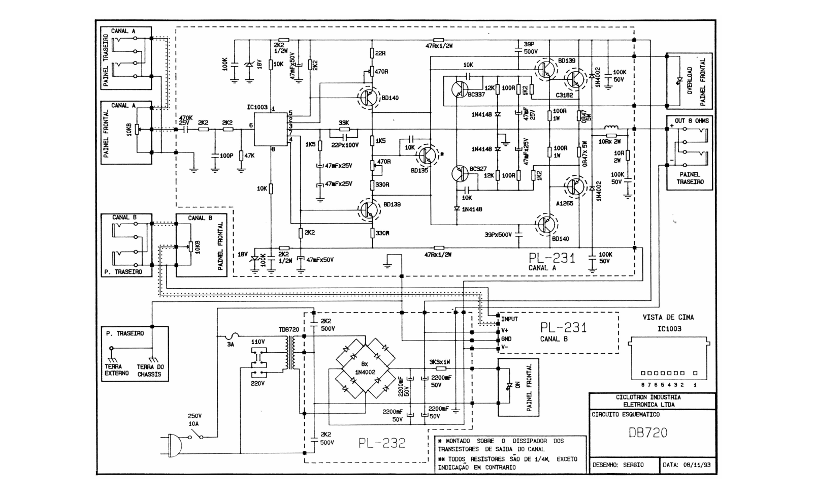 CICLOTRON DB720 Schematic