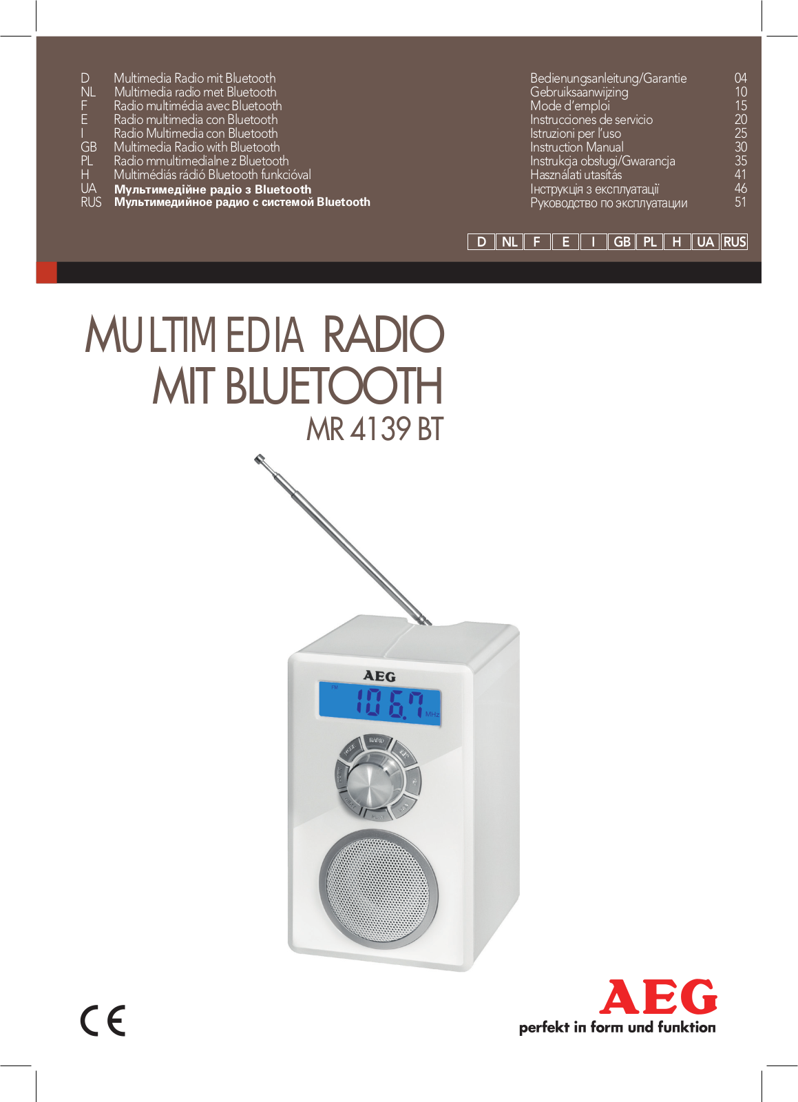 AEG MR 4139 BT schwarz User Manual