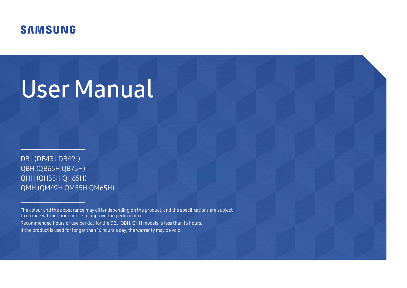 Samsung LH75QMNEBGC/EN User Manual