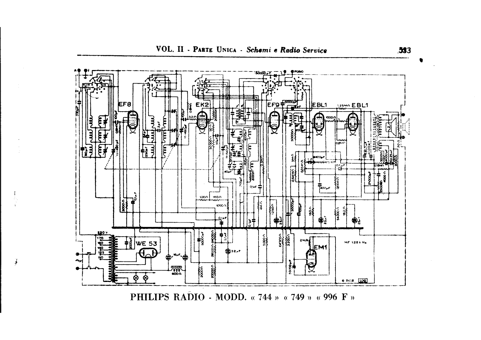 Philips 744, 749, 996f schematic