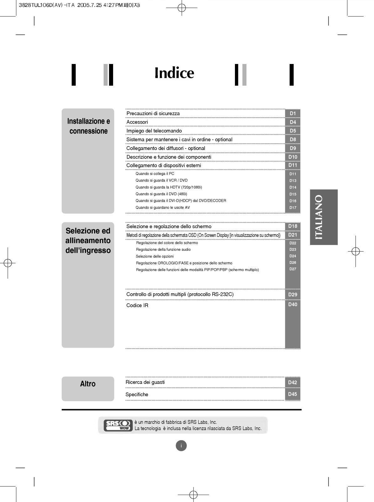 Lg L3200AF, L3700A, L3200AK User Manual