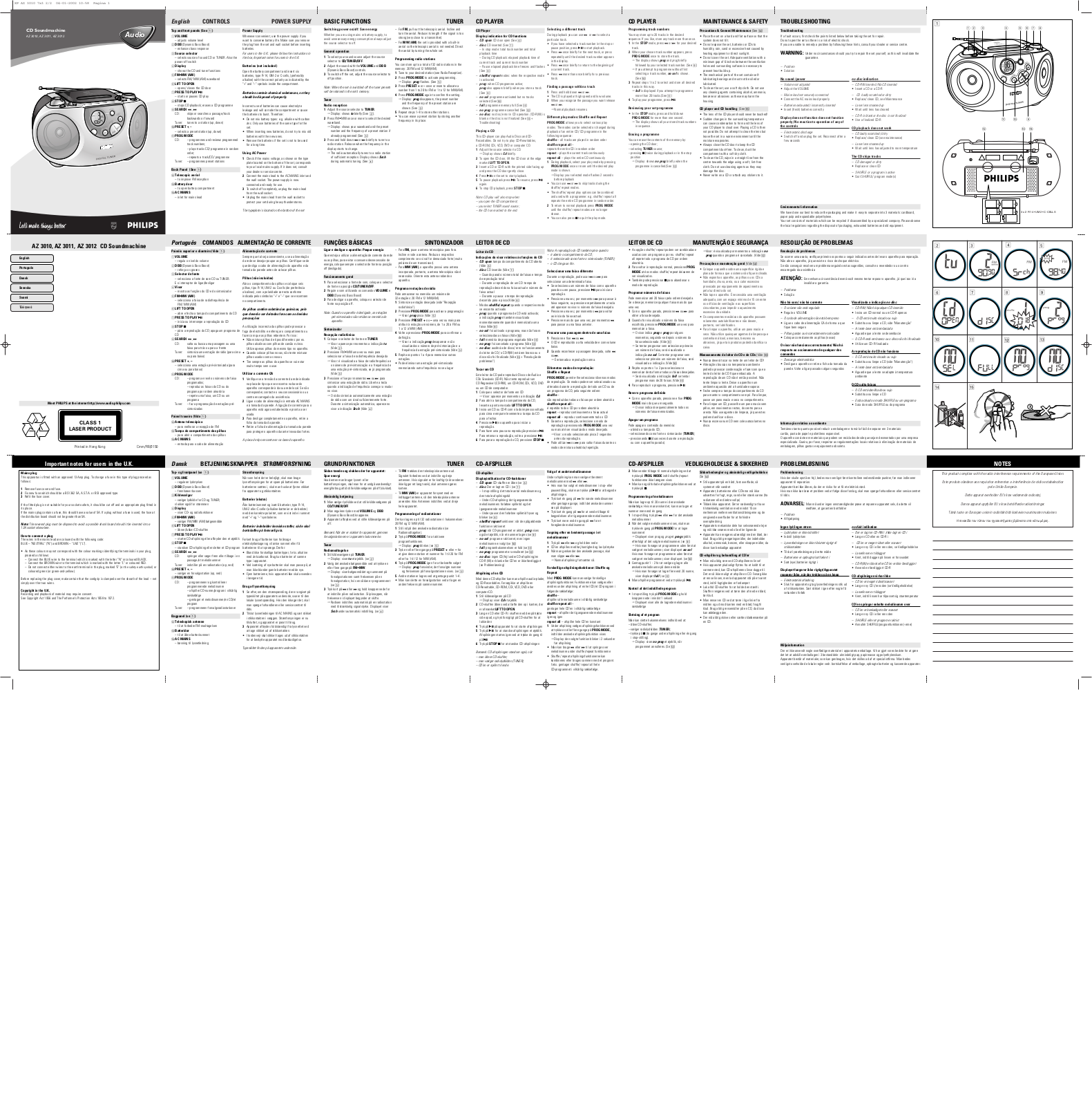 Philips AZ3012 User Manual