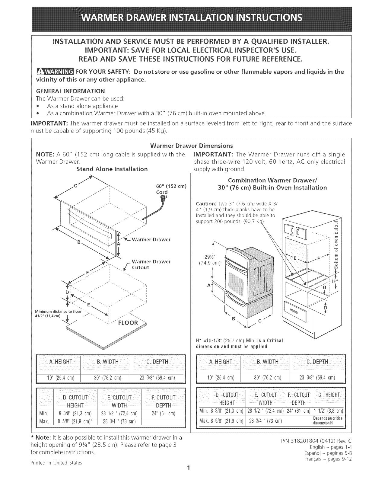 Kenmore Elite 79049204401, 79049209401 Installation Guide - ManualMachine.com
