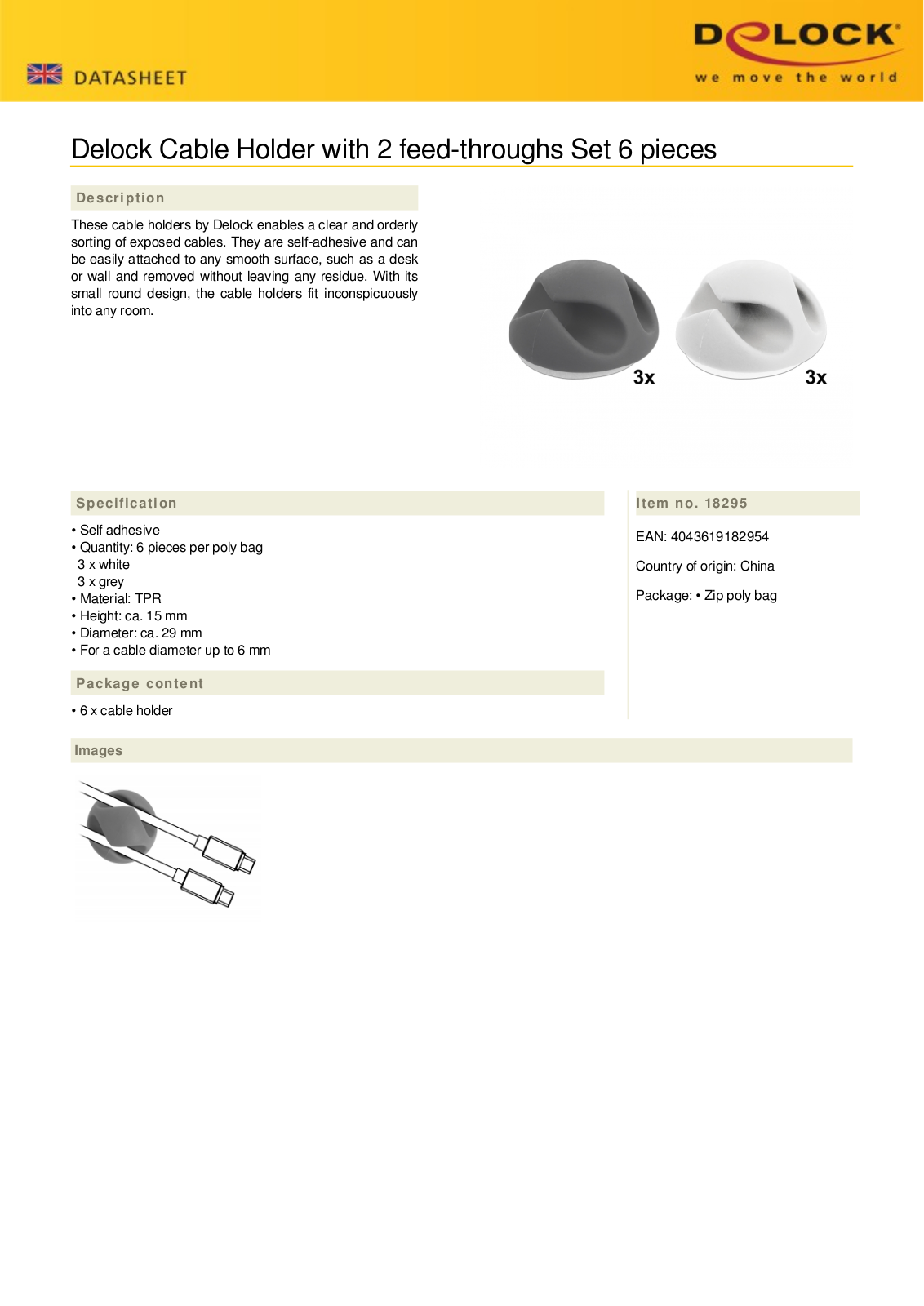 DELOCK 18295 Datasheet - ManualMachine.com