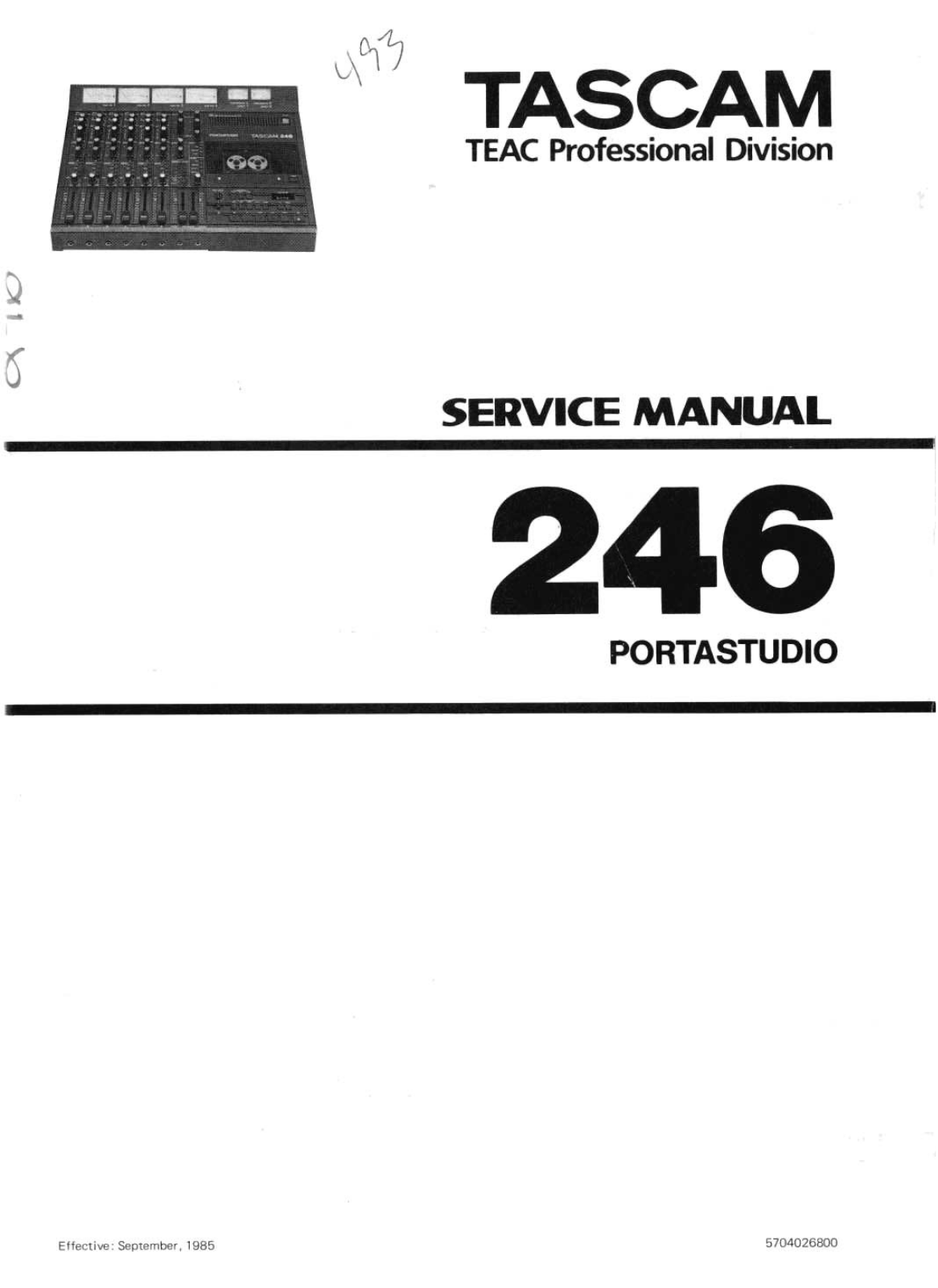 Tascam 246-Portastudio Service Manual