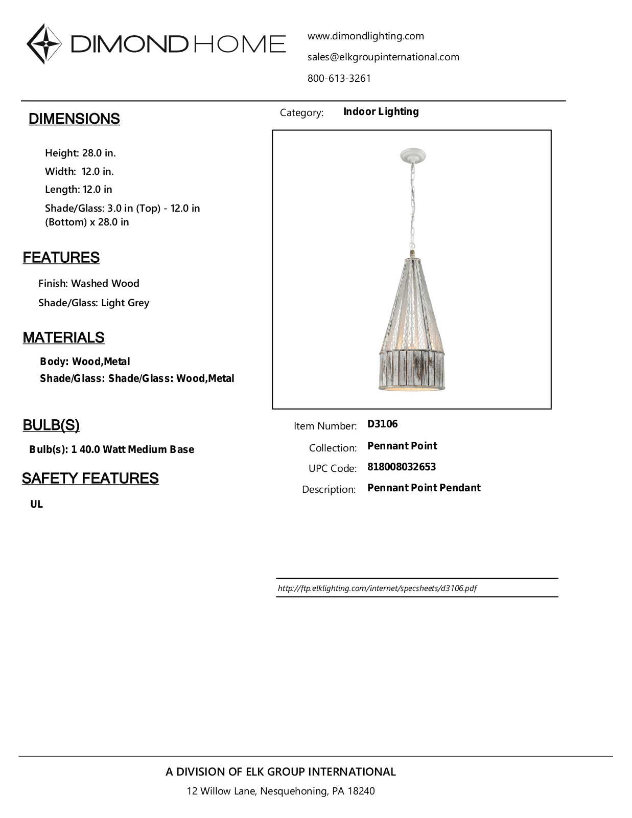 ELK Home D3106 User Manual