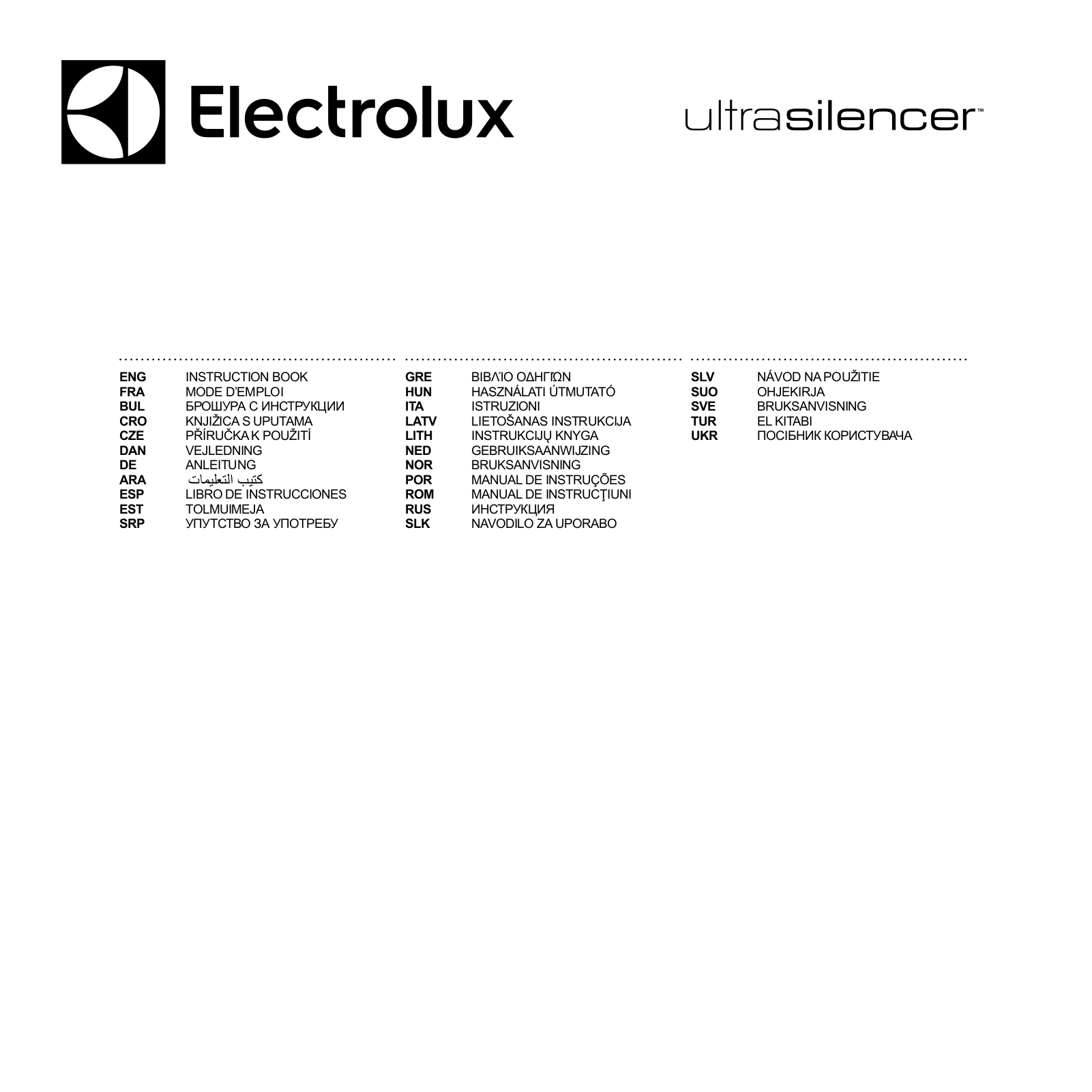 Electrolux ZUSANIMA58, ZUSGREEN58 User Manual