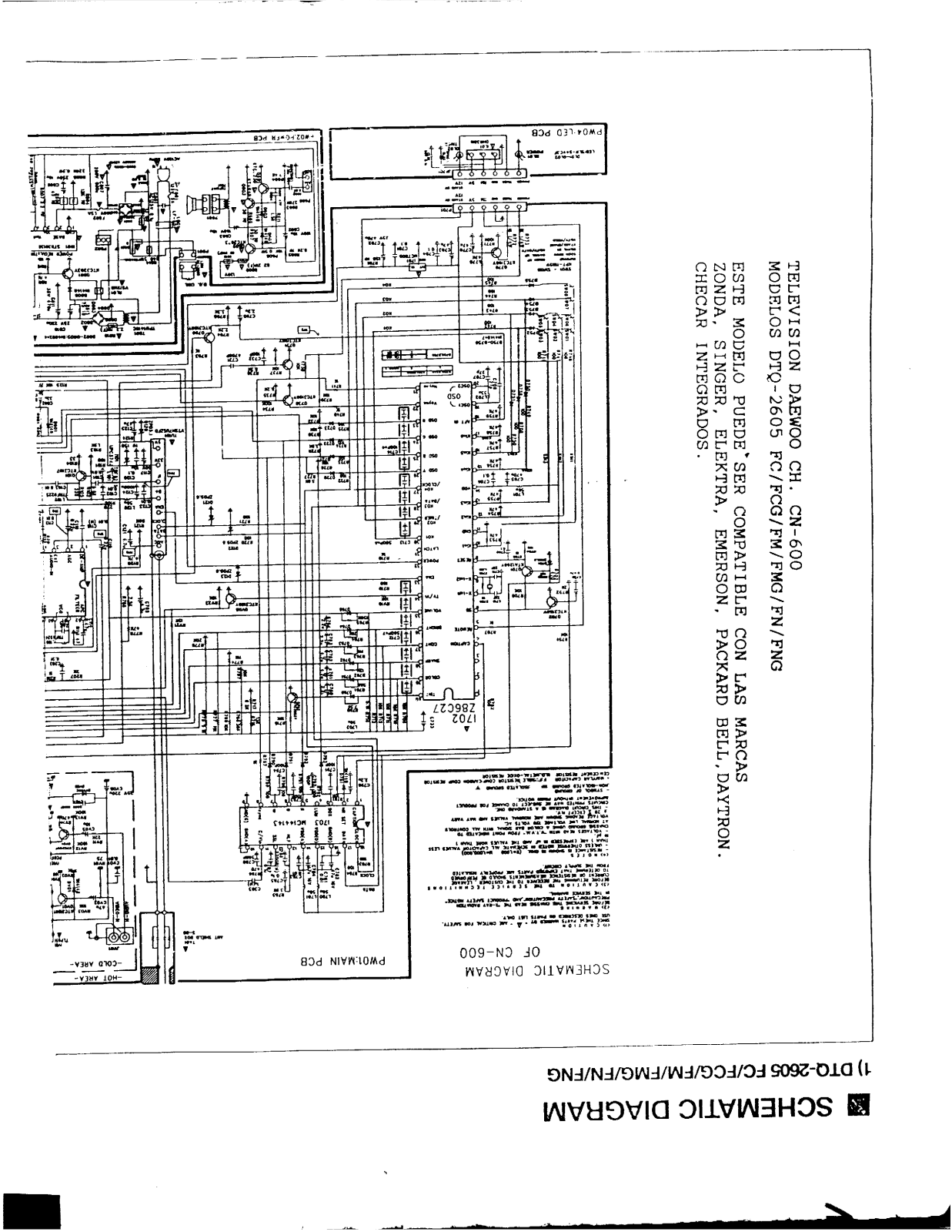 DAEWOO DTQ-2605FC, DTQ-2605FCG, DTQ-2605FM, DTQ-2605FMG, DTQ-2605FN Diagram