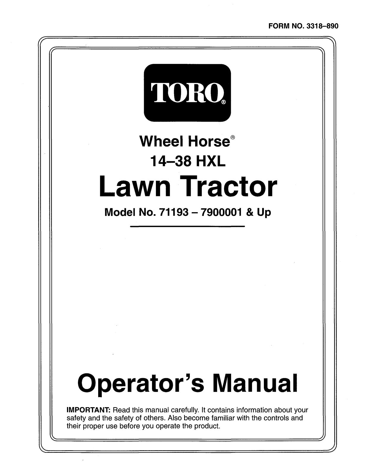 Toro 71193 Operator's Manual