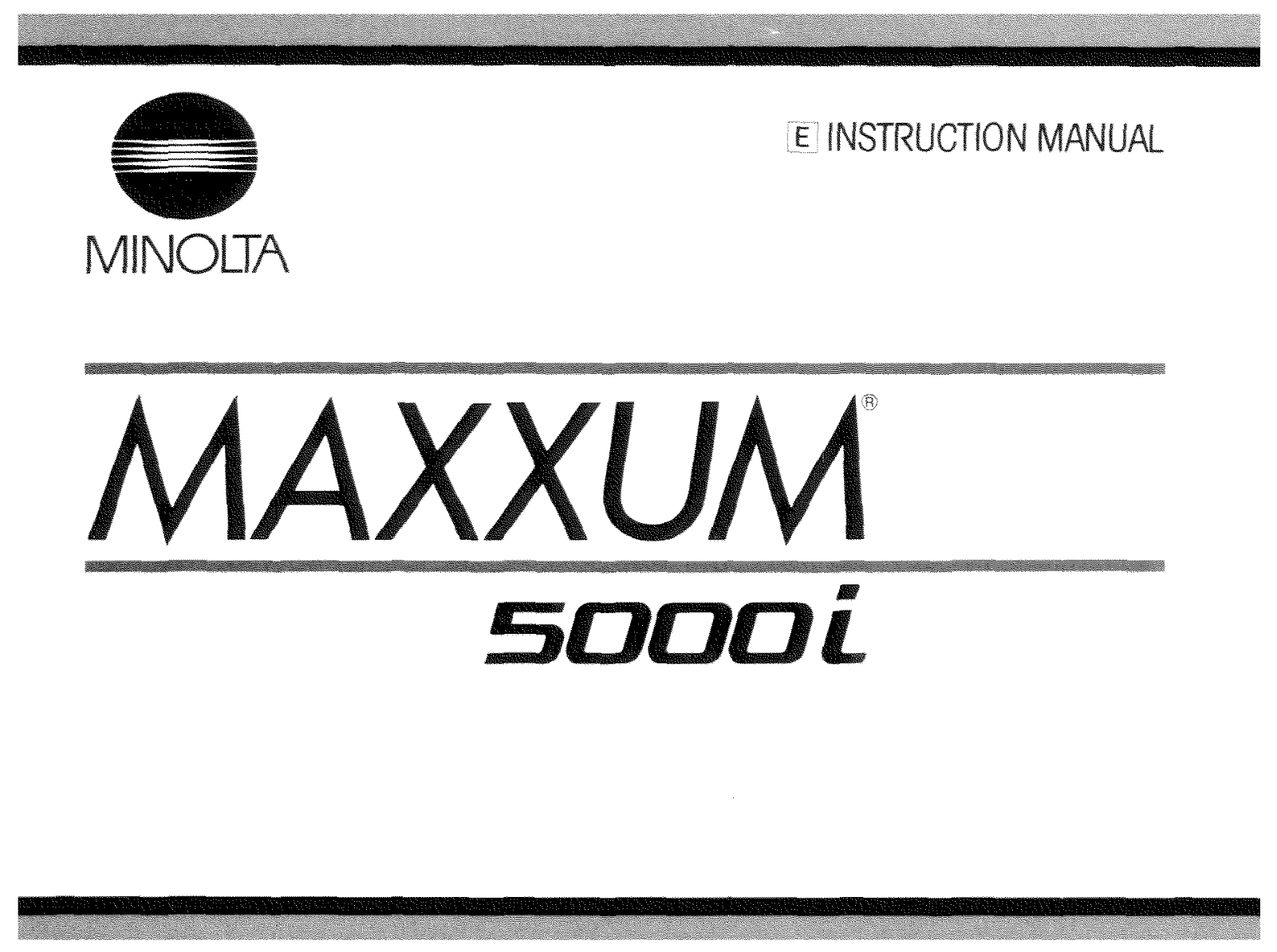 MINOLTA Maxxum 5000i Instruction Manual