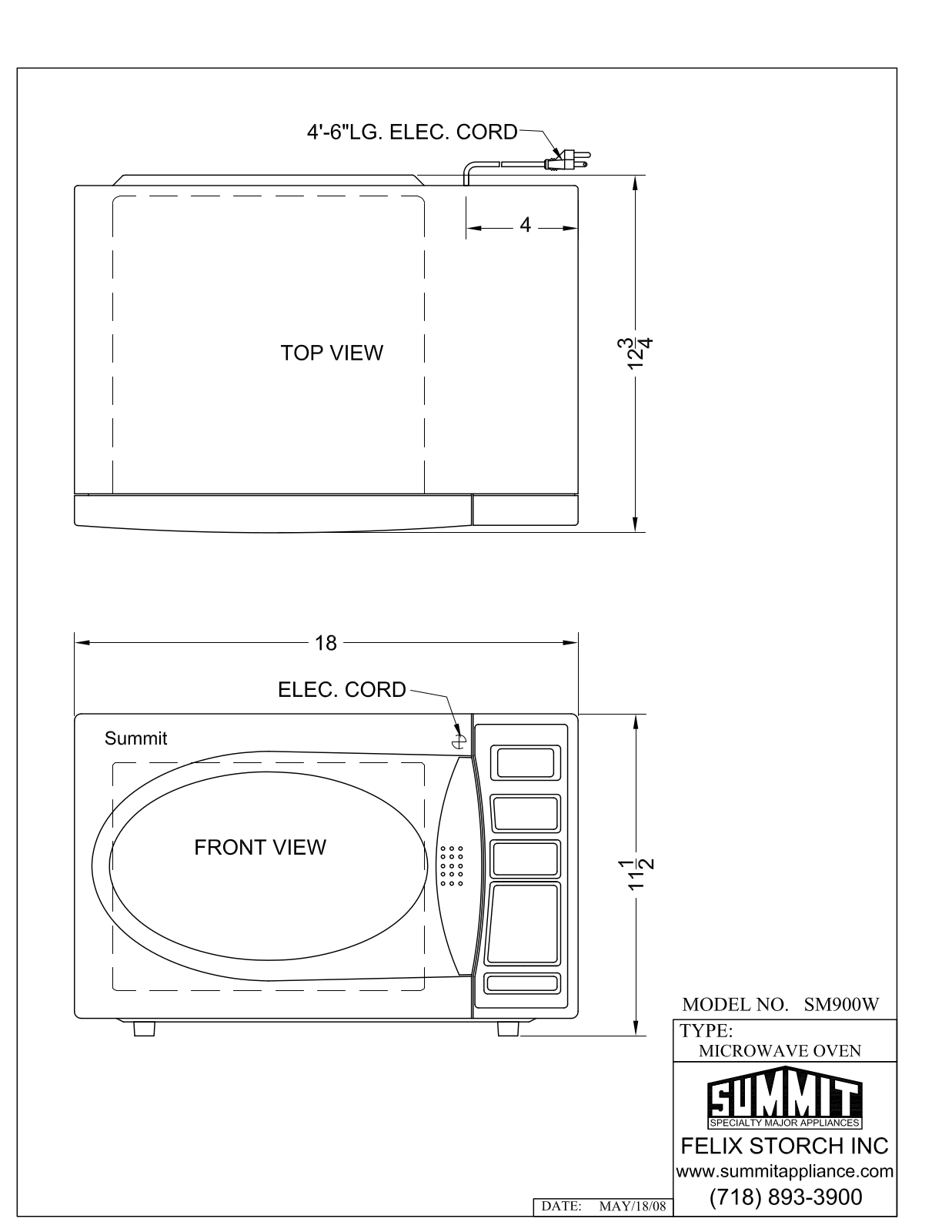 Summit SM900W Technical Drawings