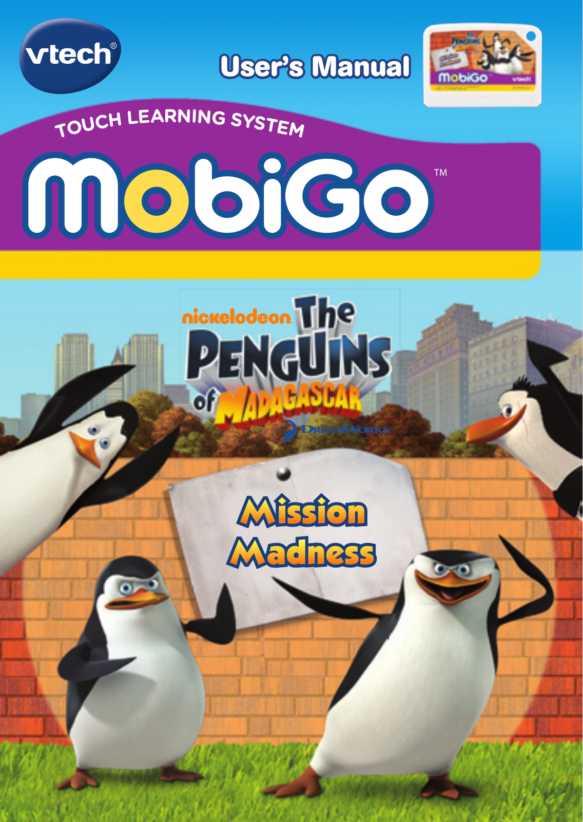 VTech MobiGo Cartridge - Penguins of Madagascar Owner's Manual
