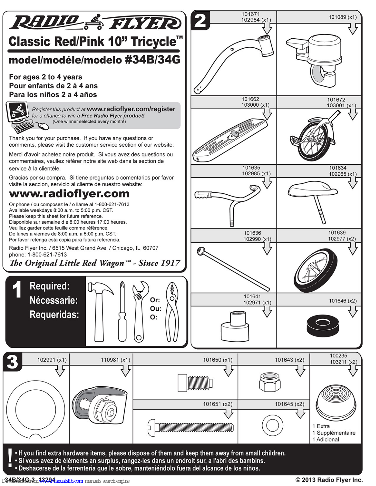 Radio Flyer 34B, 34G User Manual