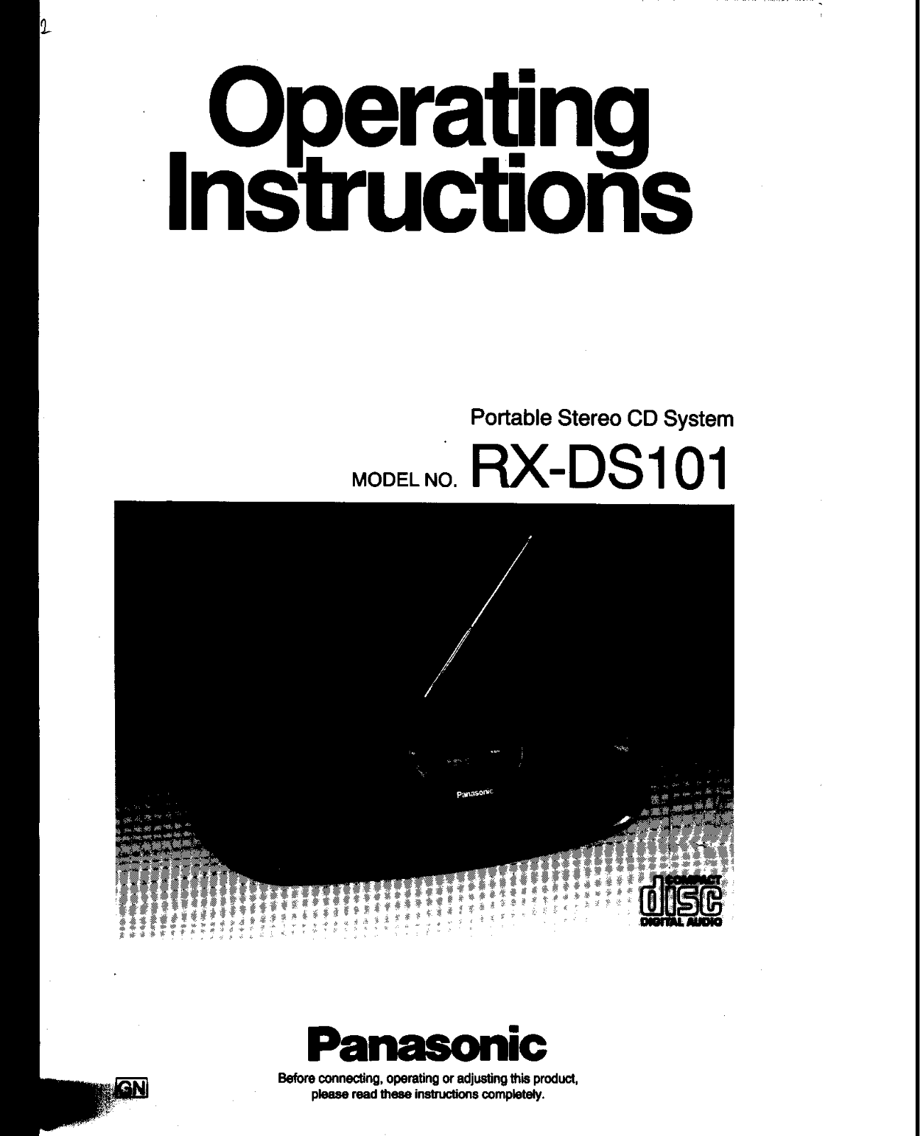 Panasonic RX-DS101 Operating Instruction