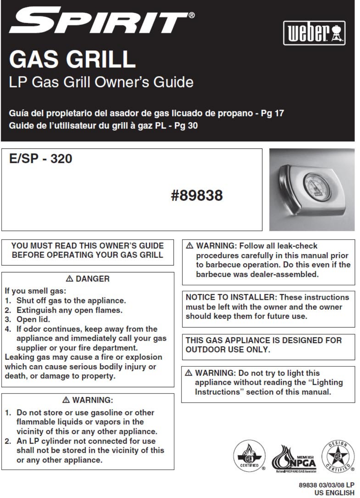 Weber 3731001 Owner's Manual