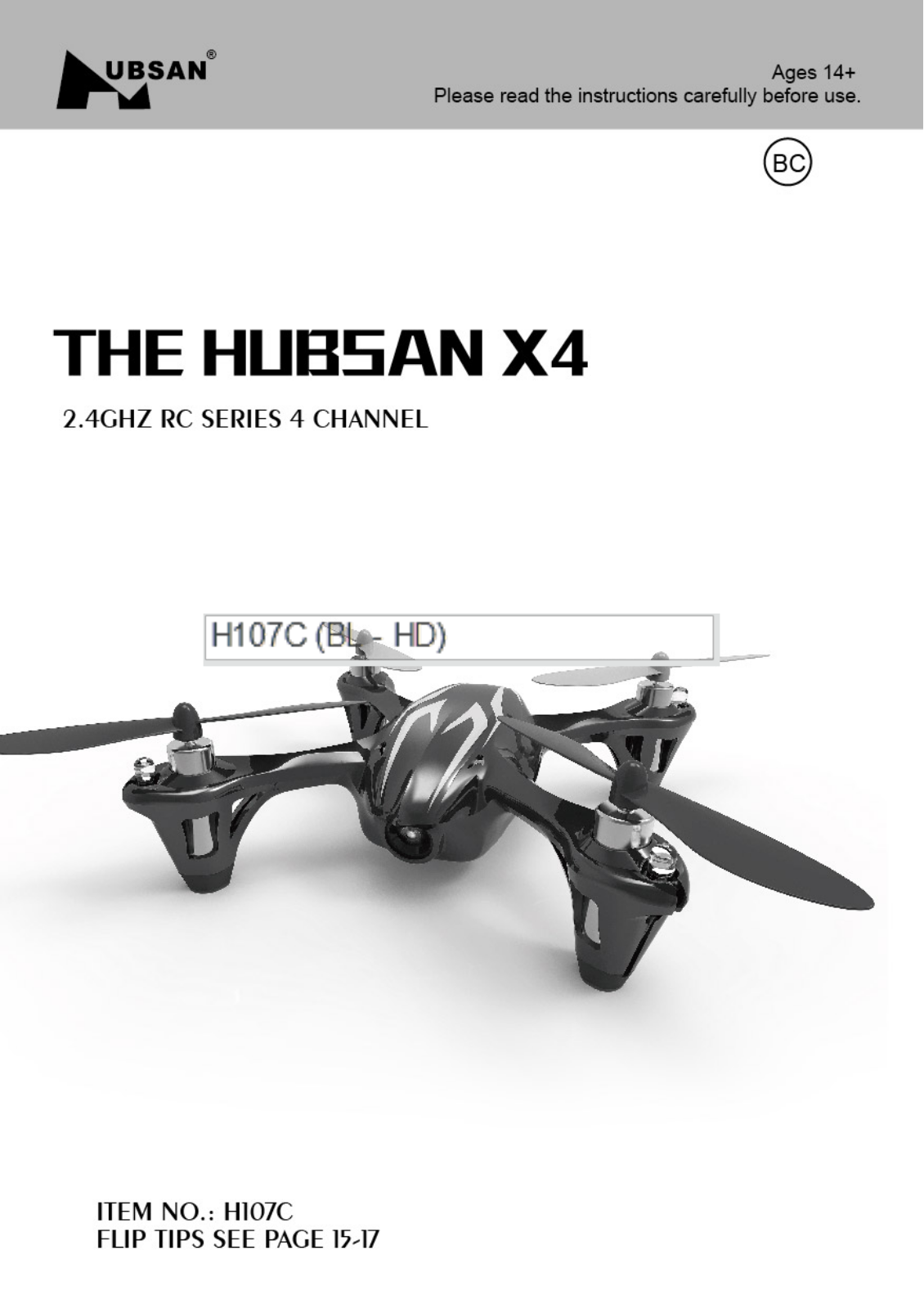 HUBSAN H107C User manual