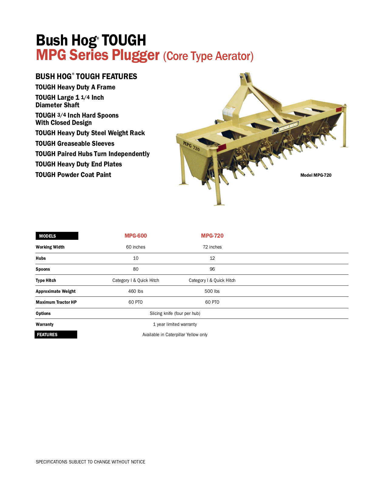 Bush Hog MPG-720 User Manual