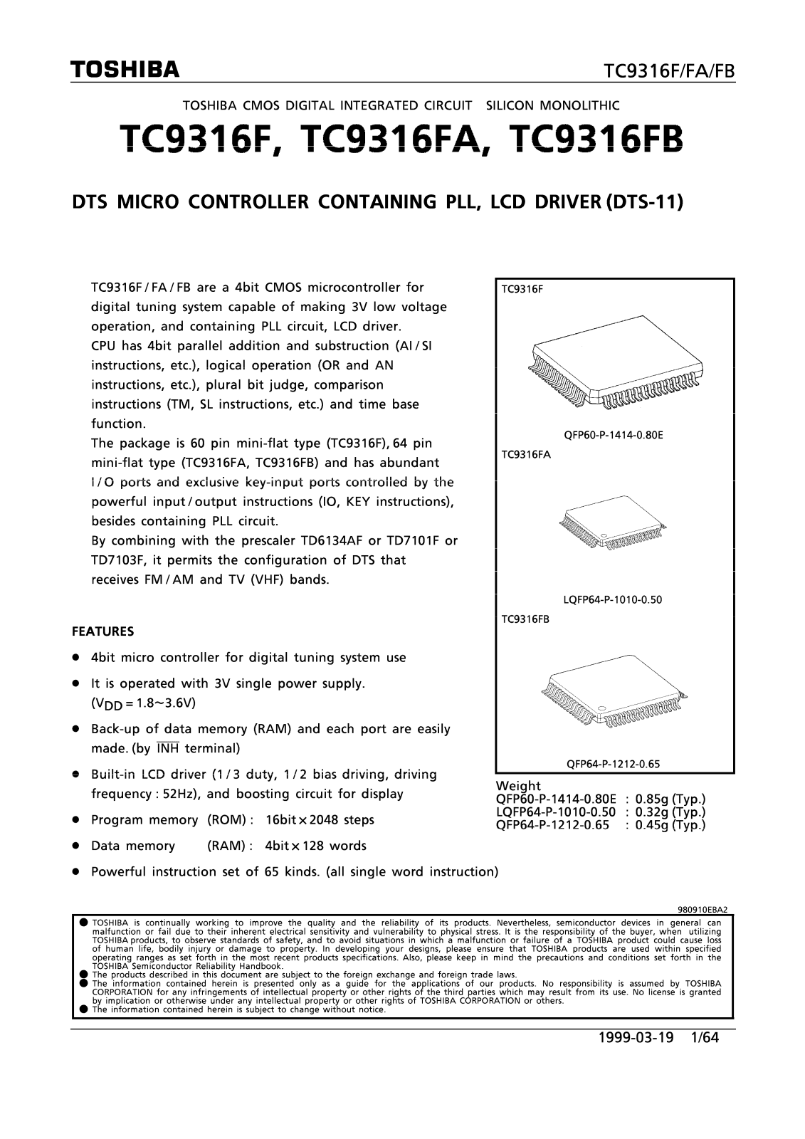 Toshiba TC9316F Datasheet