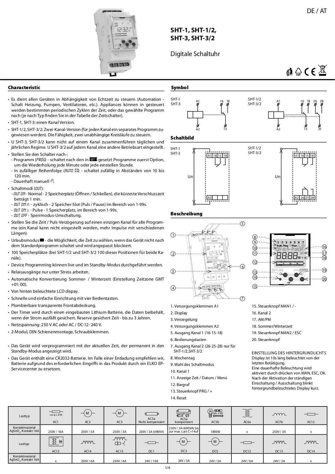 Rose LM SHT-1, SHT-1/2, SHT-3, SHT-3/2 User guide