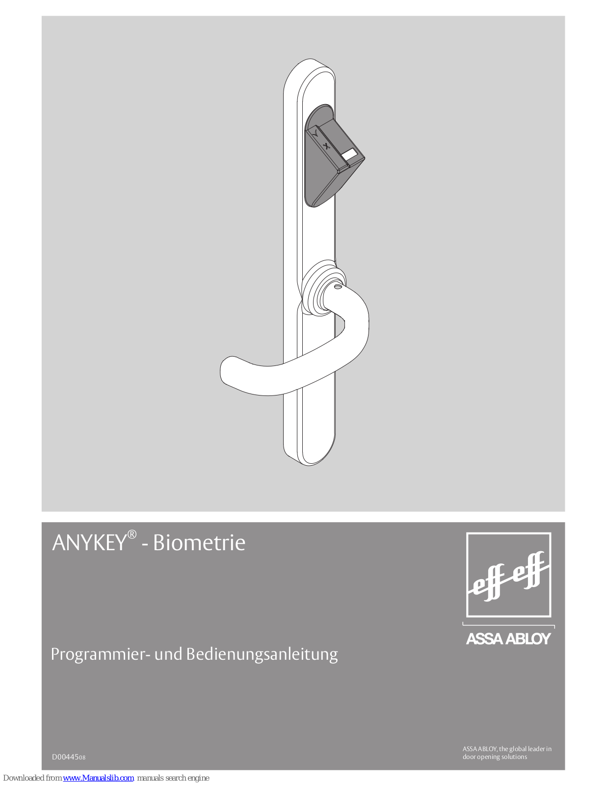 Assa Abloy ANYKEY Programming And Operation Instructions - ManualMachine.com