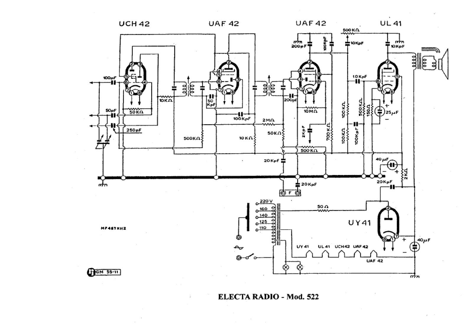 Electa Radio 522 schematic