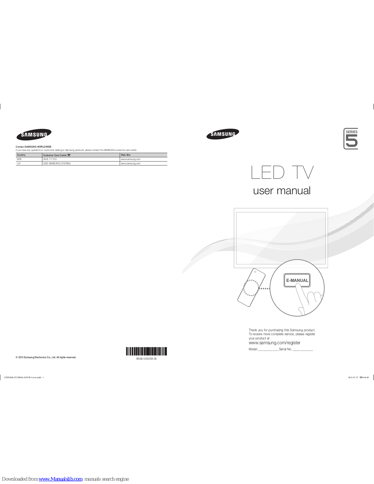 Samsung UE46EH5000K, UE40EH5000K, UE32EH5000K, UE32EH5000, UE37EH5000 E-manual