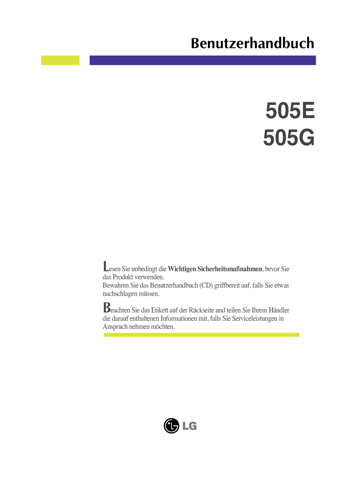 Lg 505E, 505G User Manual