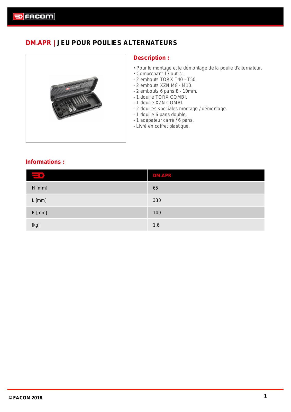 Facom DM.APRPF Specification